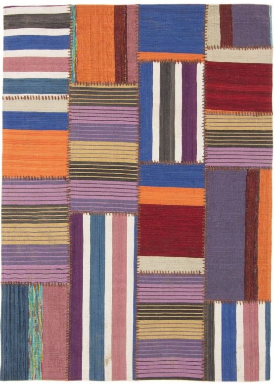 Vloerkleed Plat Geweven Kilim Patchwork