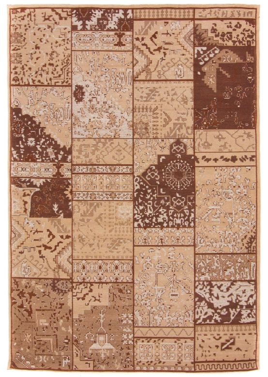 Vloerkleed Plat Geweven Kilim Patchwork Sofi Beige