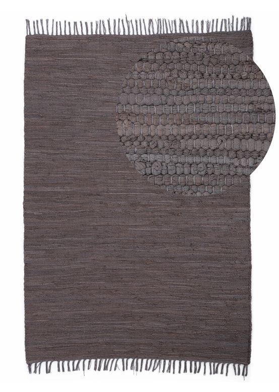 Vloerkleed Plat Geweven Kilim Chindi Uni Mauve